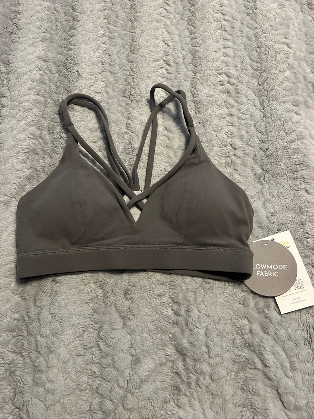 SHEIN Grey Crisscross Strappy Sports Bralette